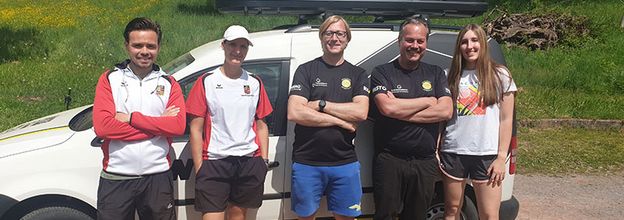 WTB-Mobil + Trainer Florian und Verena, Organisation Sven Mergenthaler, Oliver Stoppel, Vereinstrainerin Mona